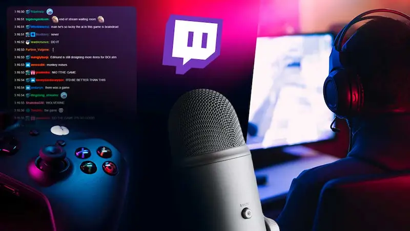 una persona transmitiendo en twitch