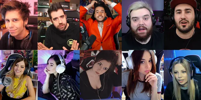 imagen de streamers mas famosos