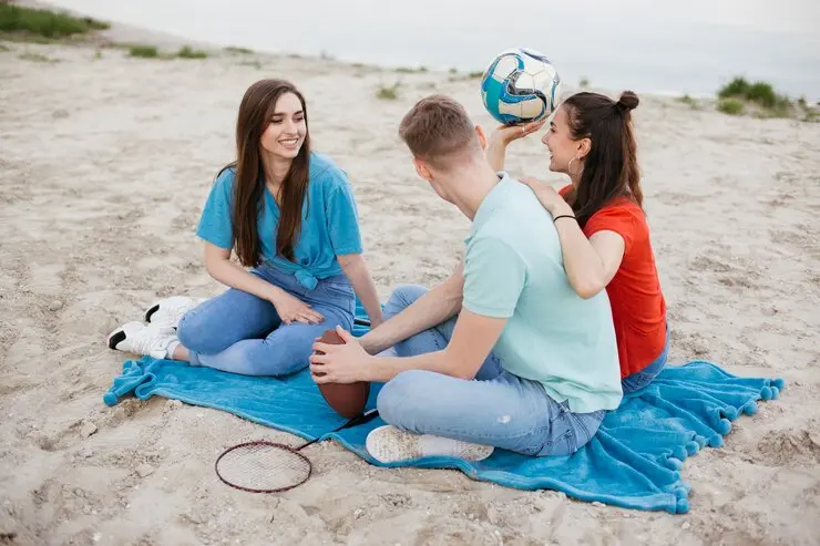 Amigos en la playa