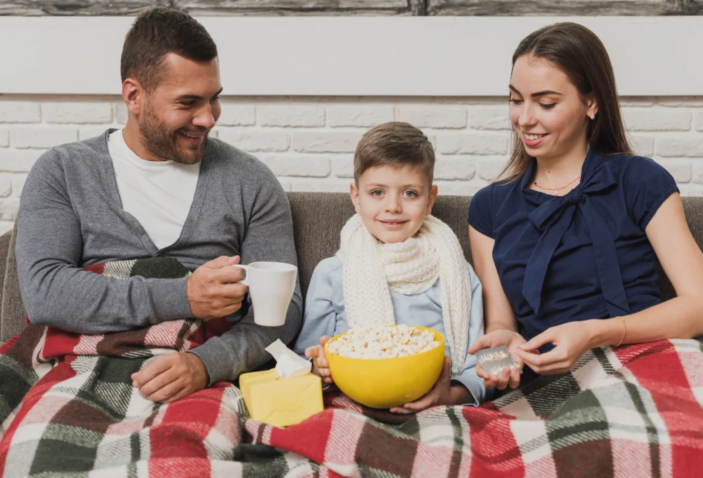 papá con su familia
