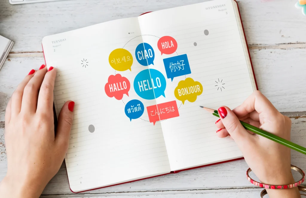 Idiomas más hablado cuaderno con idiomas