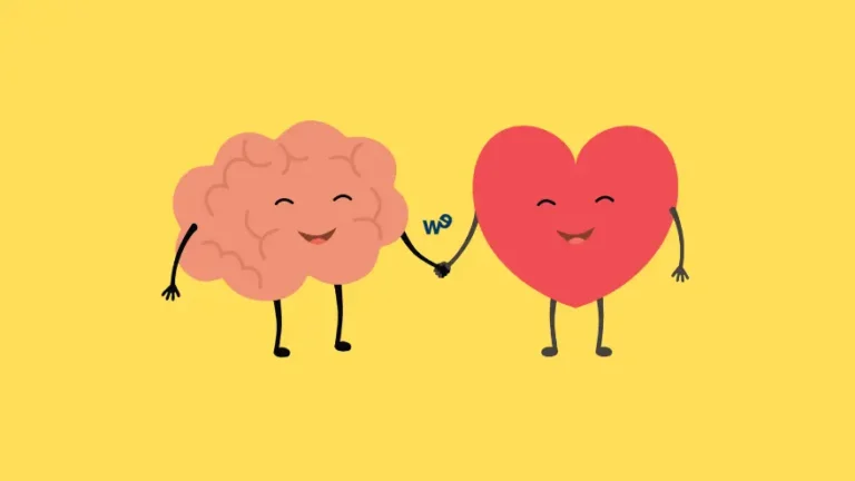 un corazon y un cerebro tomados de la mano
