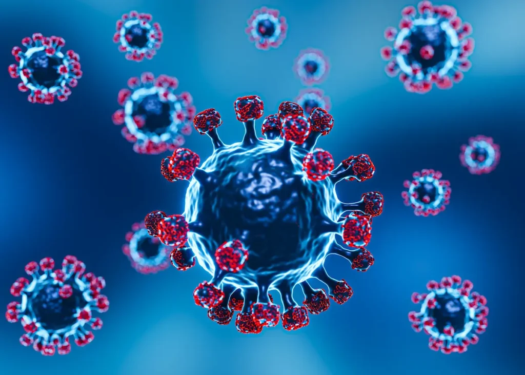 imagen de virus andando
