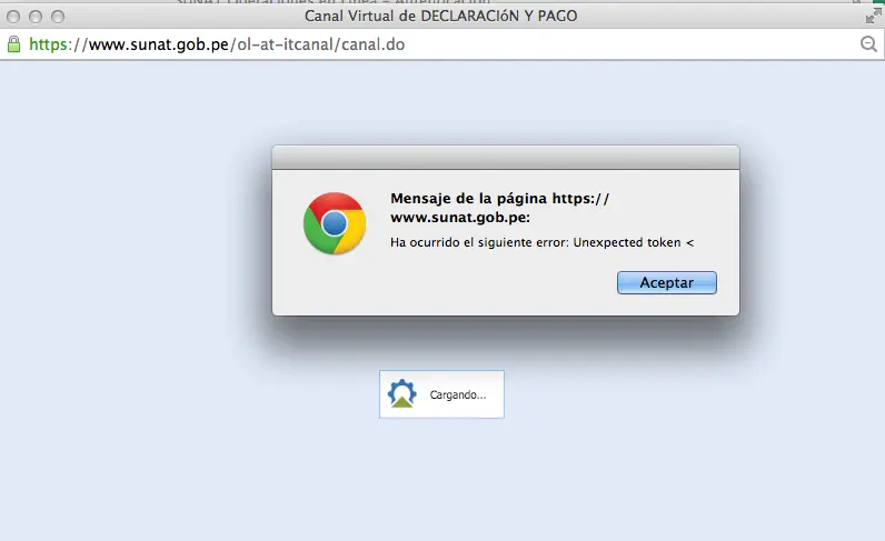 Sunat no carga y muestra mensaje de error en fechas críticas de declaración