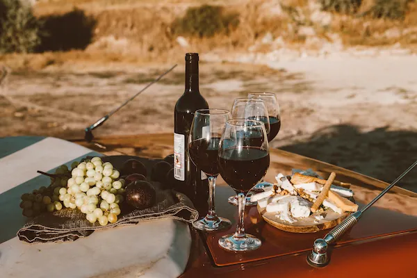 Picnic frente a los viñedos
