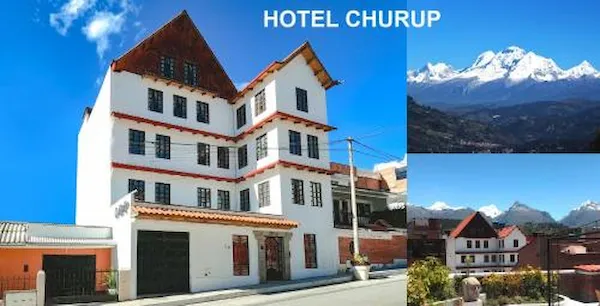 Fachada del Hotel Churup, ubicado cerca del centro para conocer la ciudad y disfrutar de vistas a las montañas.   